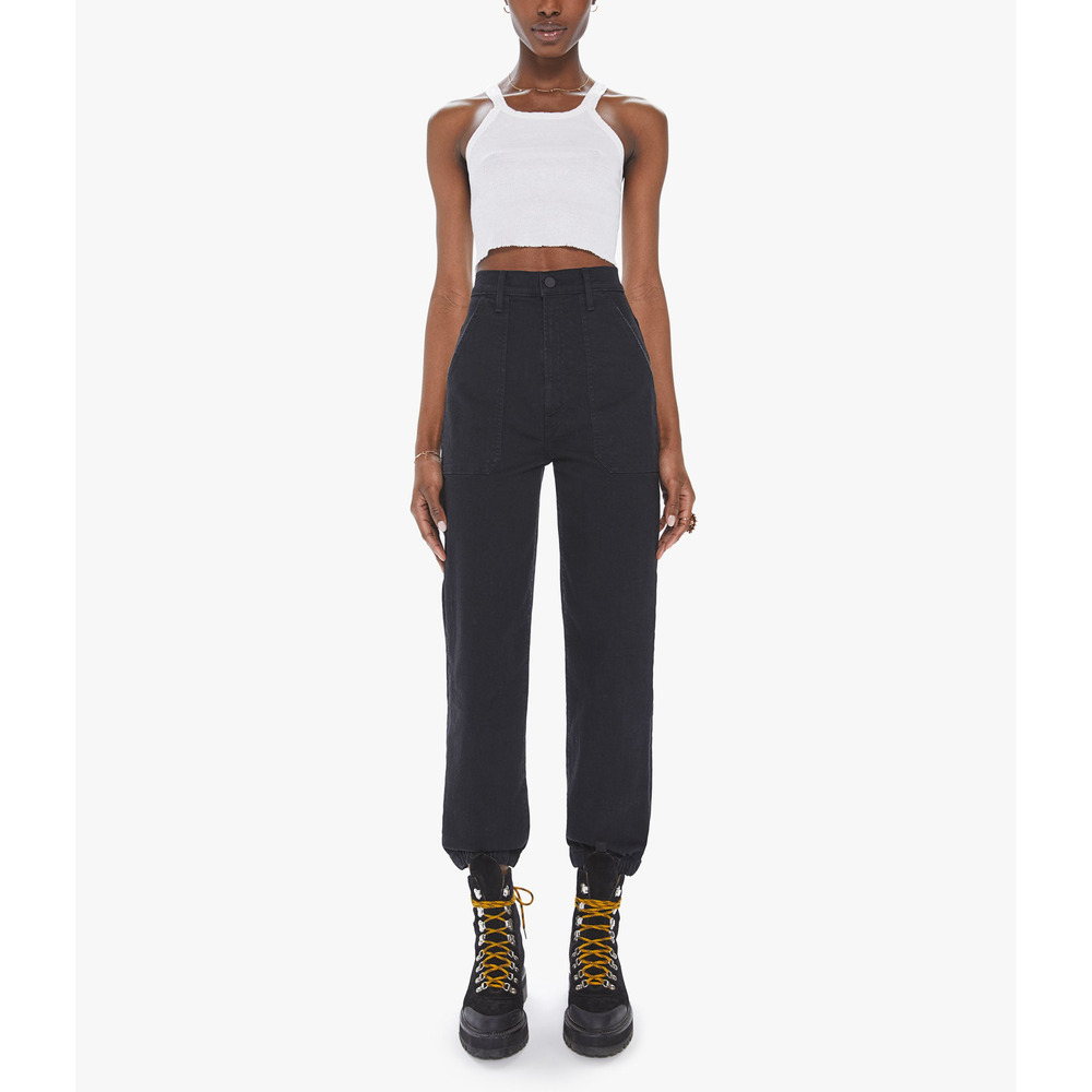 Mother 'The Wrapper' Black Patch Springy Ankle De… - image 1